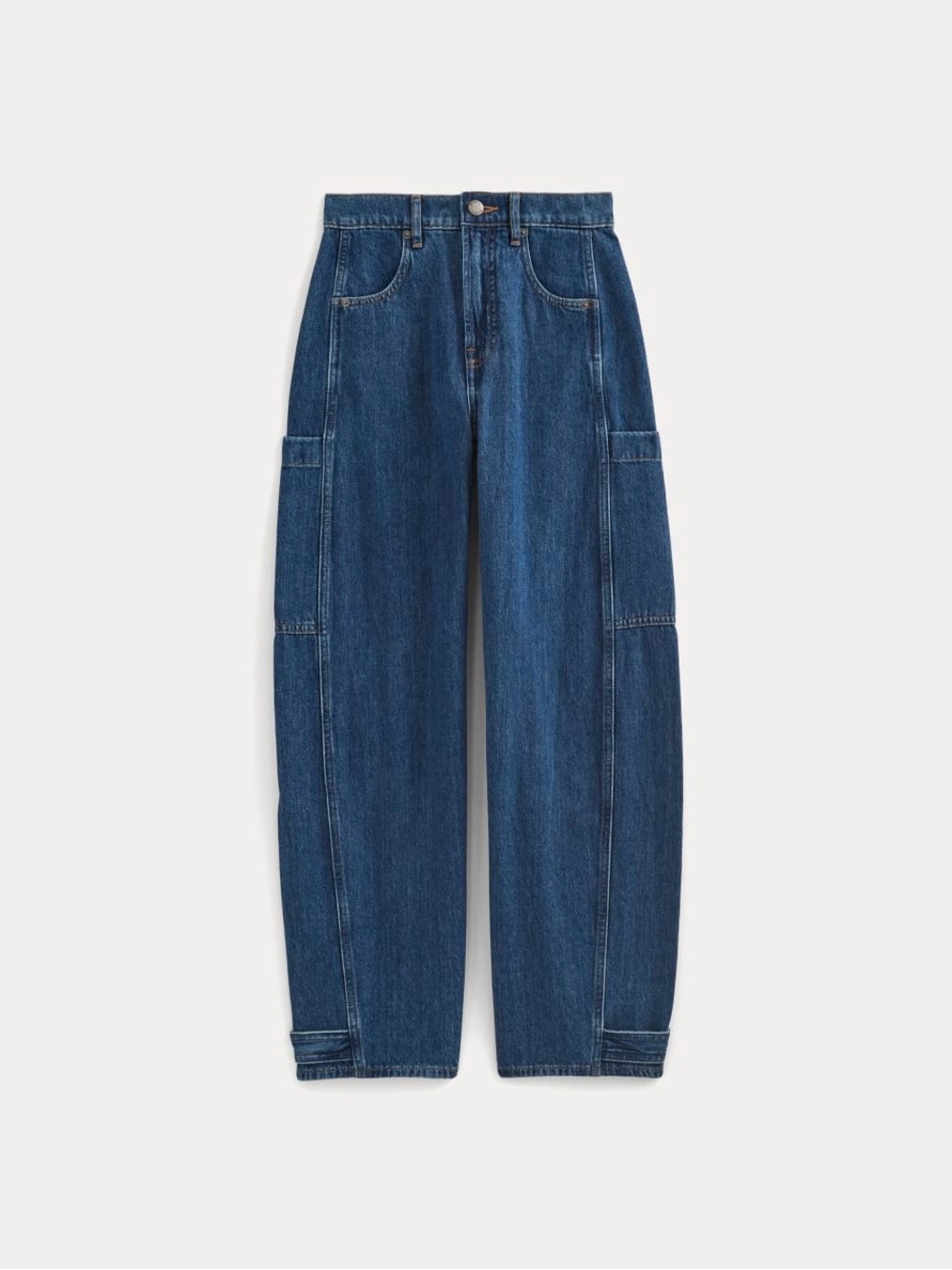 Everlane The Way-High Utility Jean Blue Size 31R Barrel Cargo NWOT - Picture 2 of 16